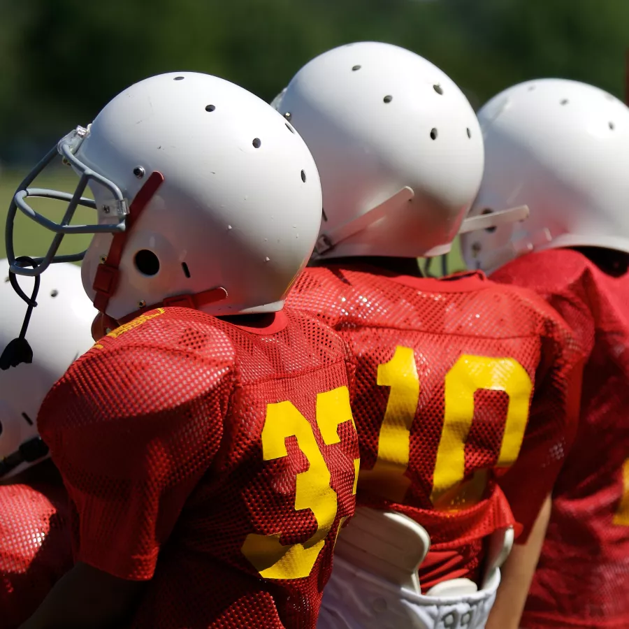Children in football gear